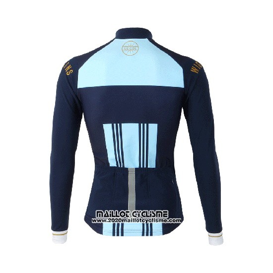 2019 Maillot Ciclismo Lecol Azur Bleu Manches Longues et Cuissard
